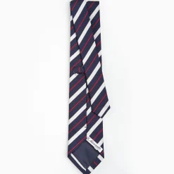 Dark Blue Sartorial Striped Silk Tie