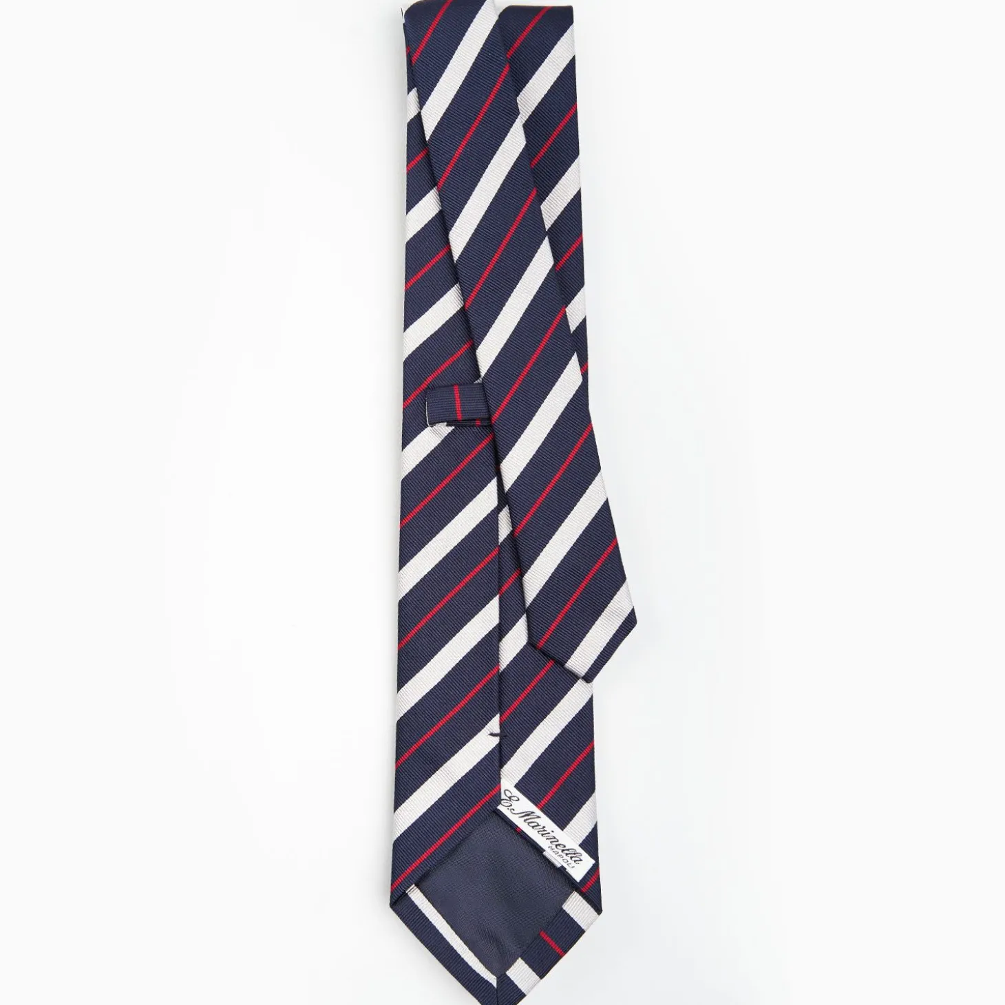 Dark Blue Sartorial Striped Silk Tie