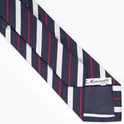 Dark Blue Sartorial Striped Silk Tie