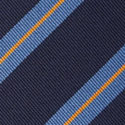 Dark Blue Sartorial Striped Silk Tie