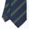 Dark Blue Sartorial Striped Silk Tie