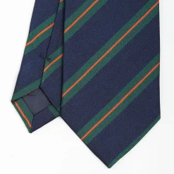 Dark Blue Sartorial Striped Silk Tie