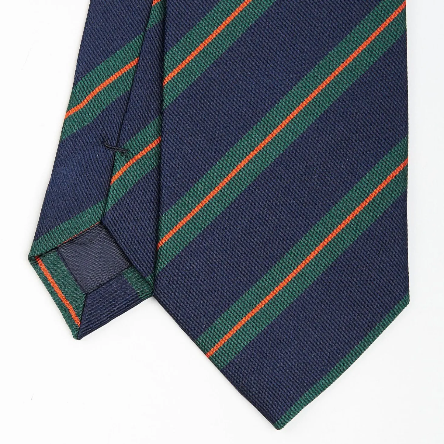Dark Blue Sartorial Striped Silk Tie
