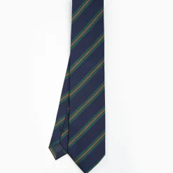 Dark Blue Sartorial Striped Silk Tie