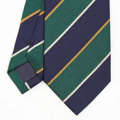 Dark Blue Sartorial Striped Silk Tie