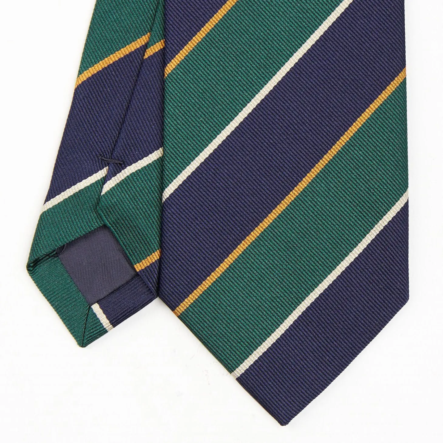 Dark Blue Sartorial Striped Silk Tie