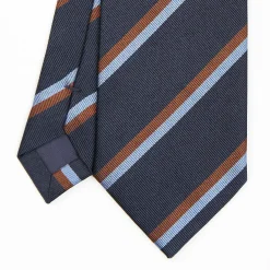 Dark Blue Sartorial Striped Silk Tie