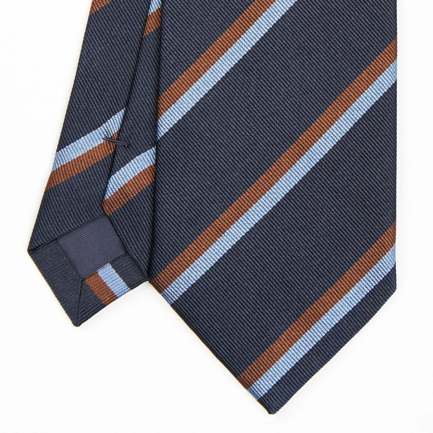 Dark Blue Sartorial Striped Silk Tie