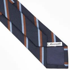 Dark Blue Sartorial Striped Silk Tie