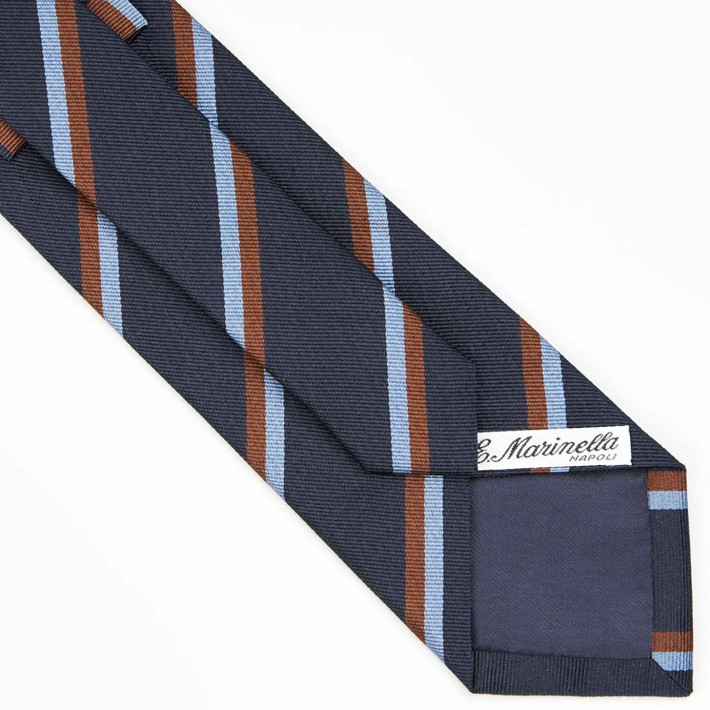 Dark Blue Sartorial Striped Silk Tie