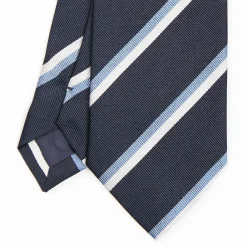 Dark Blue Sartorial Striped Silk Tie