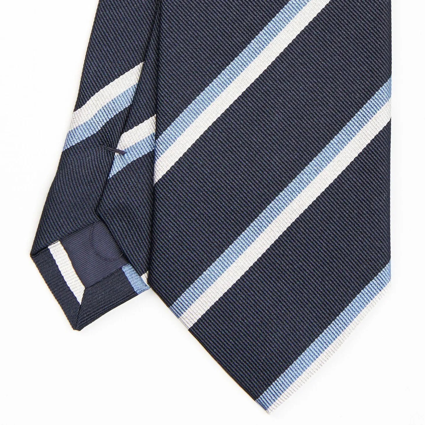 Dark Blue Sartorial Striped Silk Tie