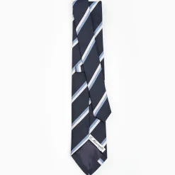 Dark Blue Sartorial Striped Silk Tie