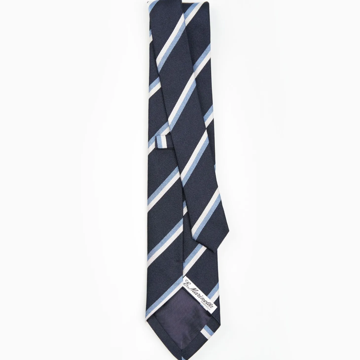 Dark Blue Sartorial Striped Silk Tie