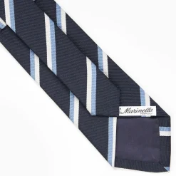 Dark Blue Sartorial Striped Silk Tie
