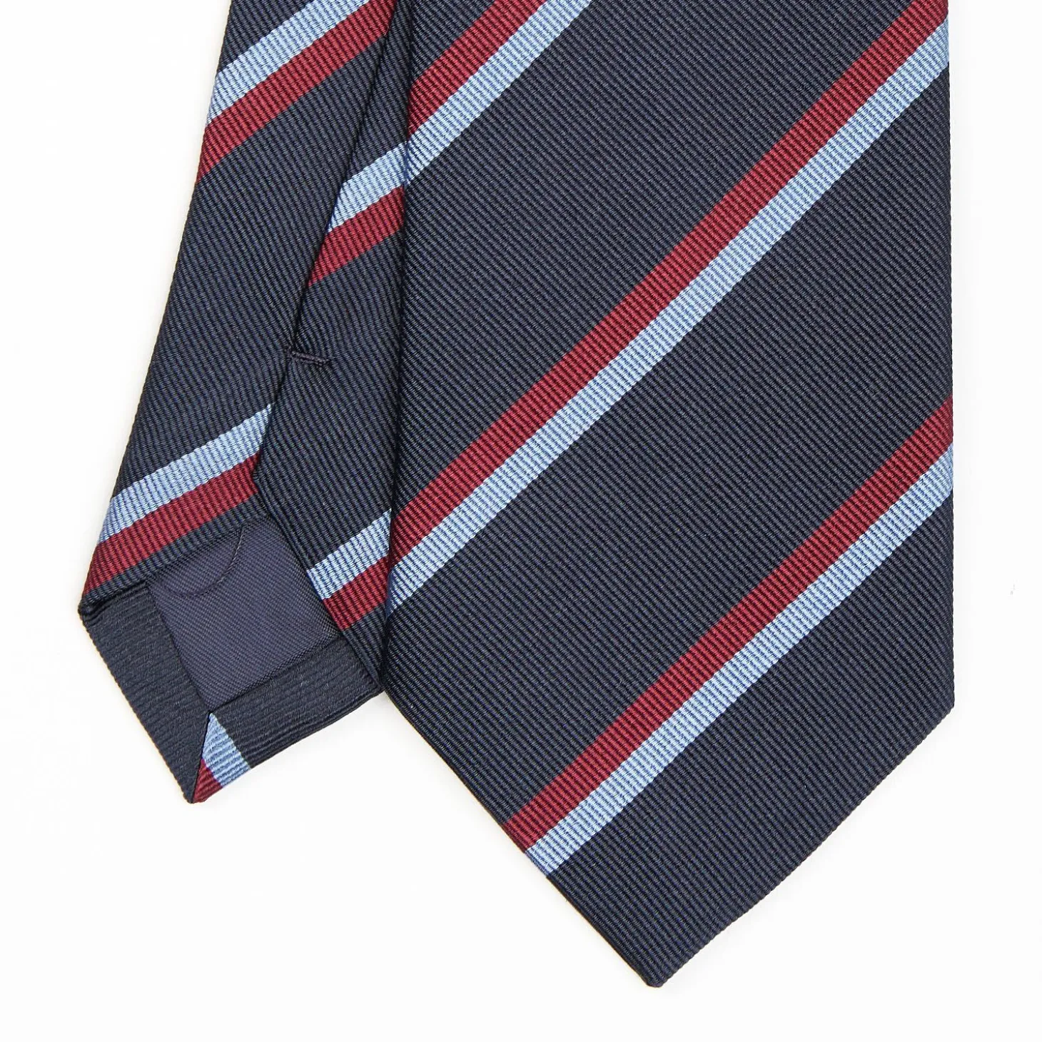 Dark Blue Sartorial Striped Silk Tie