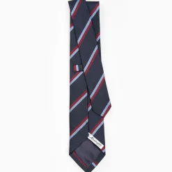 Dark Blue Sartorial Striped Silk Tie