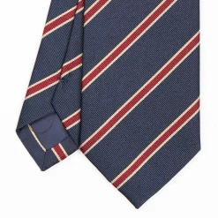 Dark Blue Sartorial Striped Silk Tie