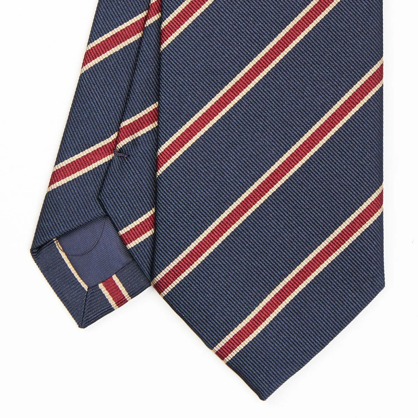 Dark Blue Sartorial Striped Silk Tie