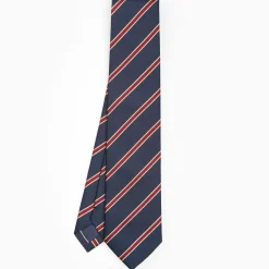 Dark Blue Sartorial Striped Silk Tie
