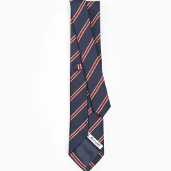 Dark Blue Sartorial Striped Silk Tie