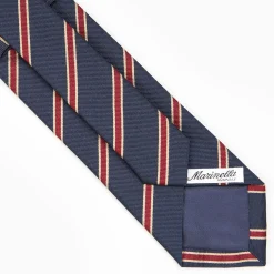 Dark Blue Sartorial Striped Silk Tie