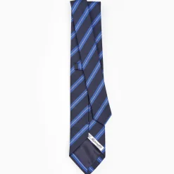 Dark Blue Sartorial Striped Silk Tie