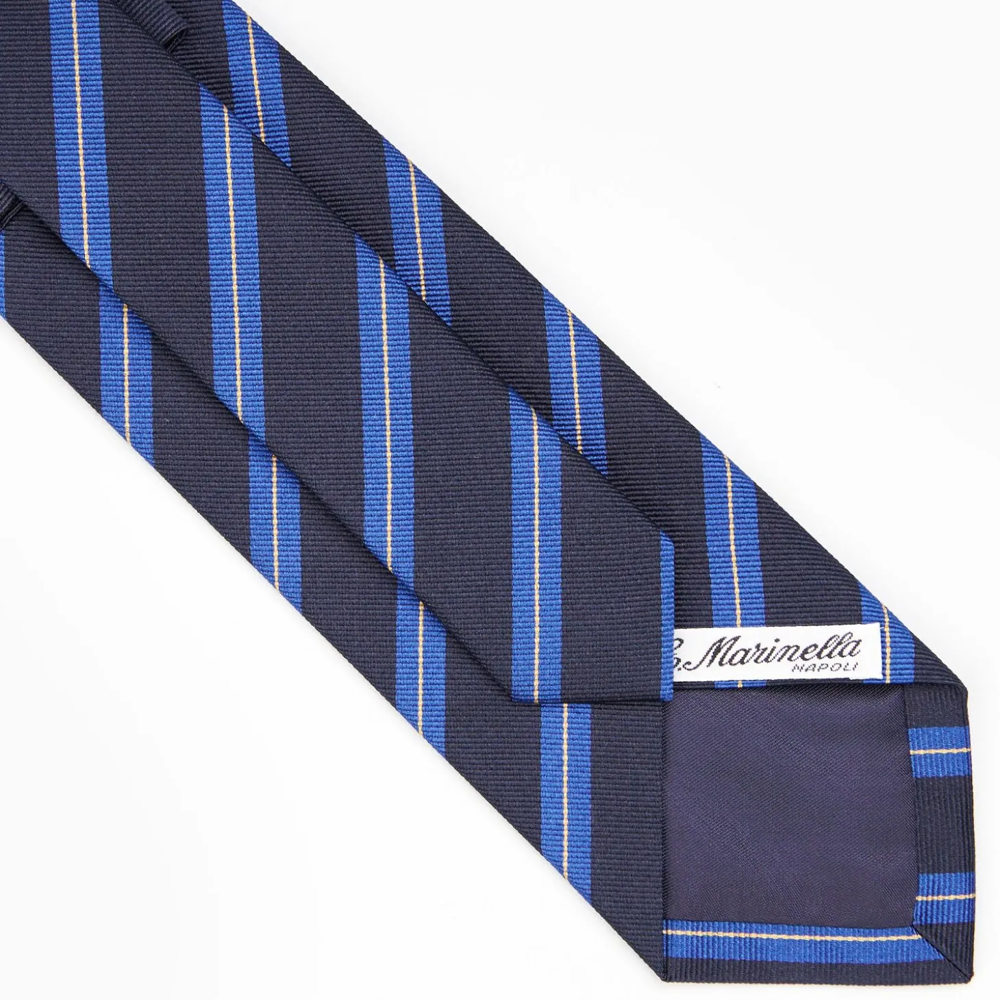 Dark Blue Sartorial Striped Silk Tie