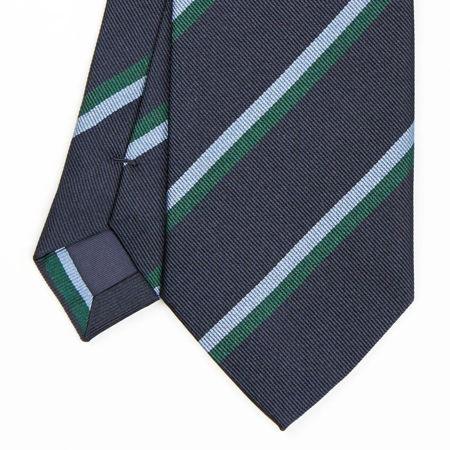Dark Blue Sartorial Striped Silk Tie