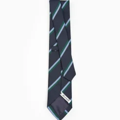 Dark Blue Sartorial Striped Silk Tie