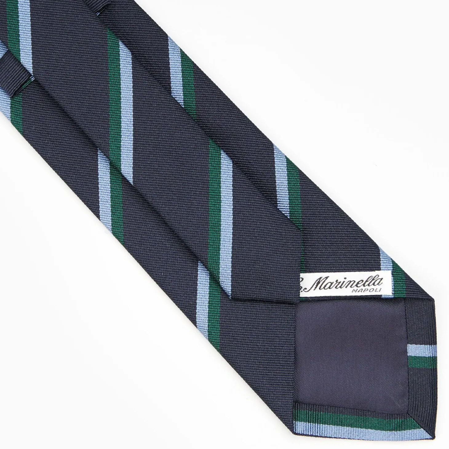 Dark Blue Sartorial Striped Silk Tie