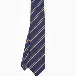 Dark Blue Sartorial Striped Silk Tie