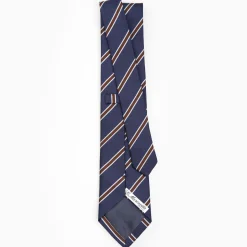 Dark Blue Sartorial Striped Silk Tie