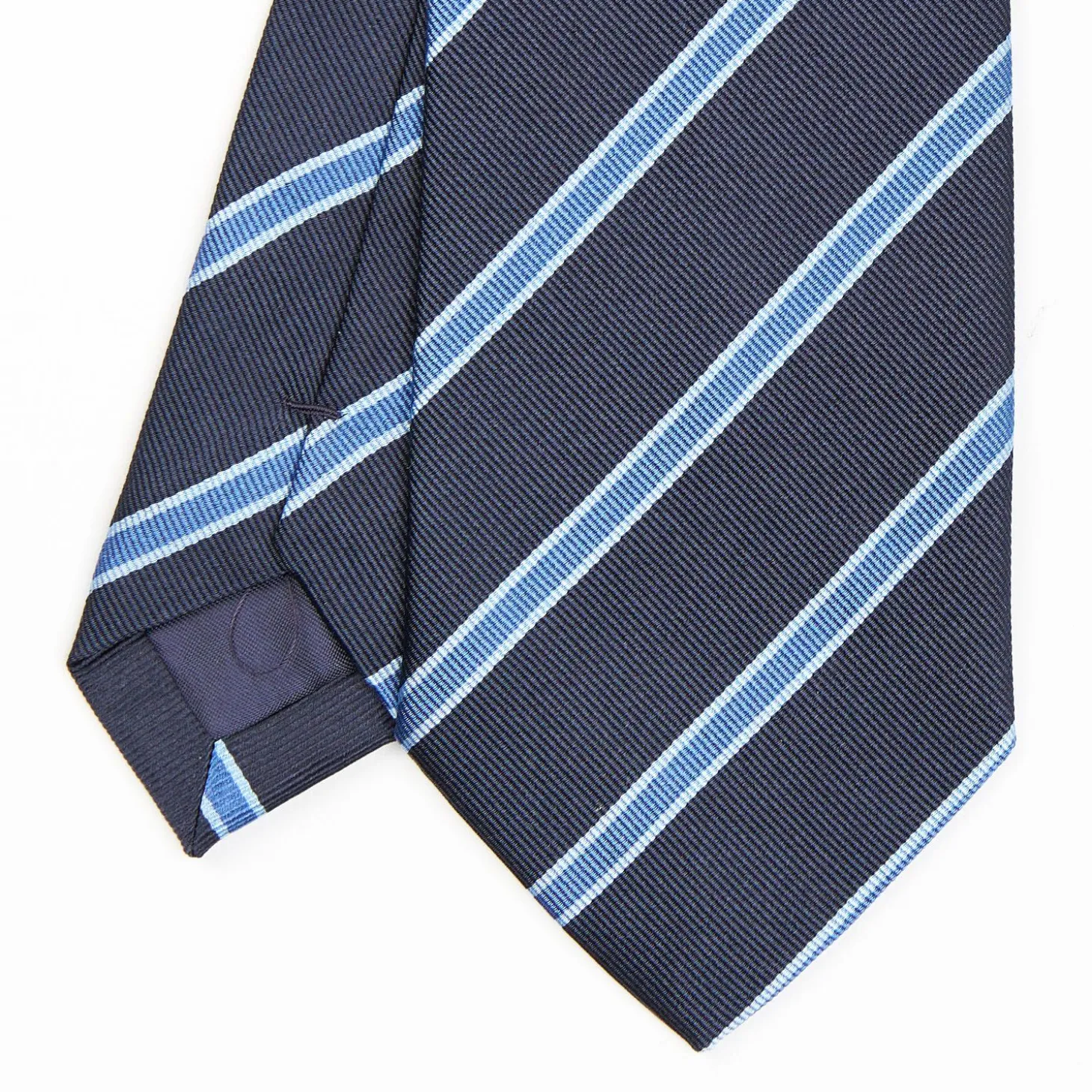Dark Blue Sartorial Striped Silk Tie