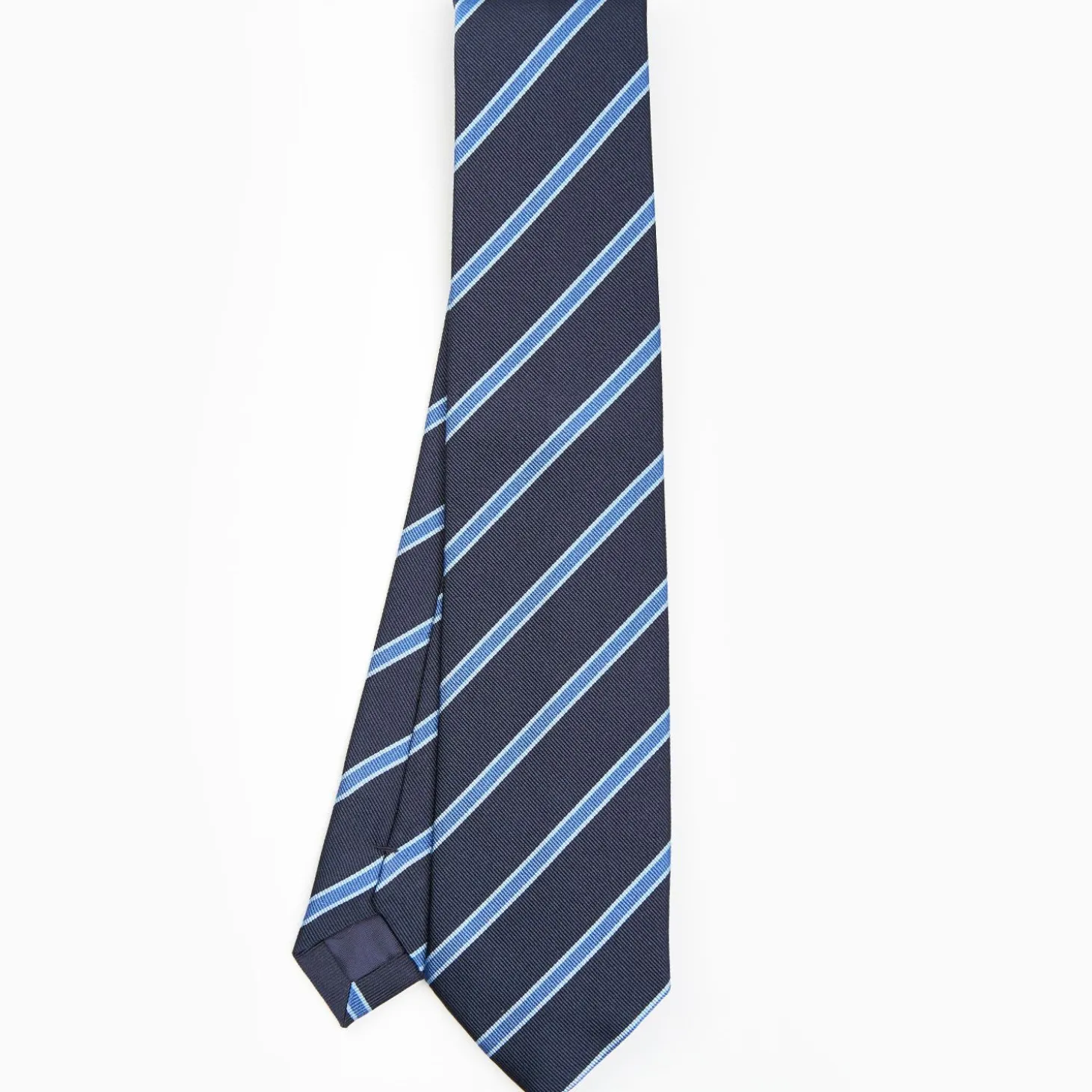 Dark Blue Sartorial Striped Silk Tie