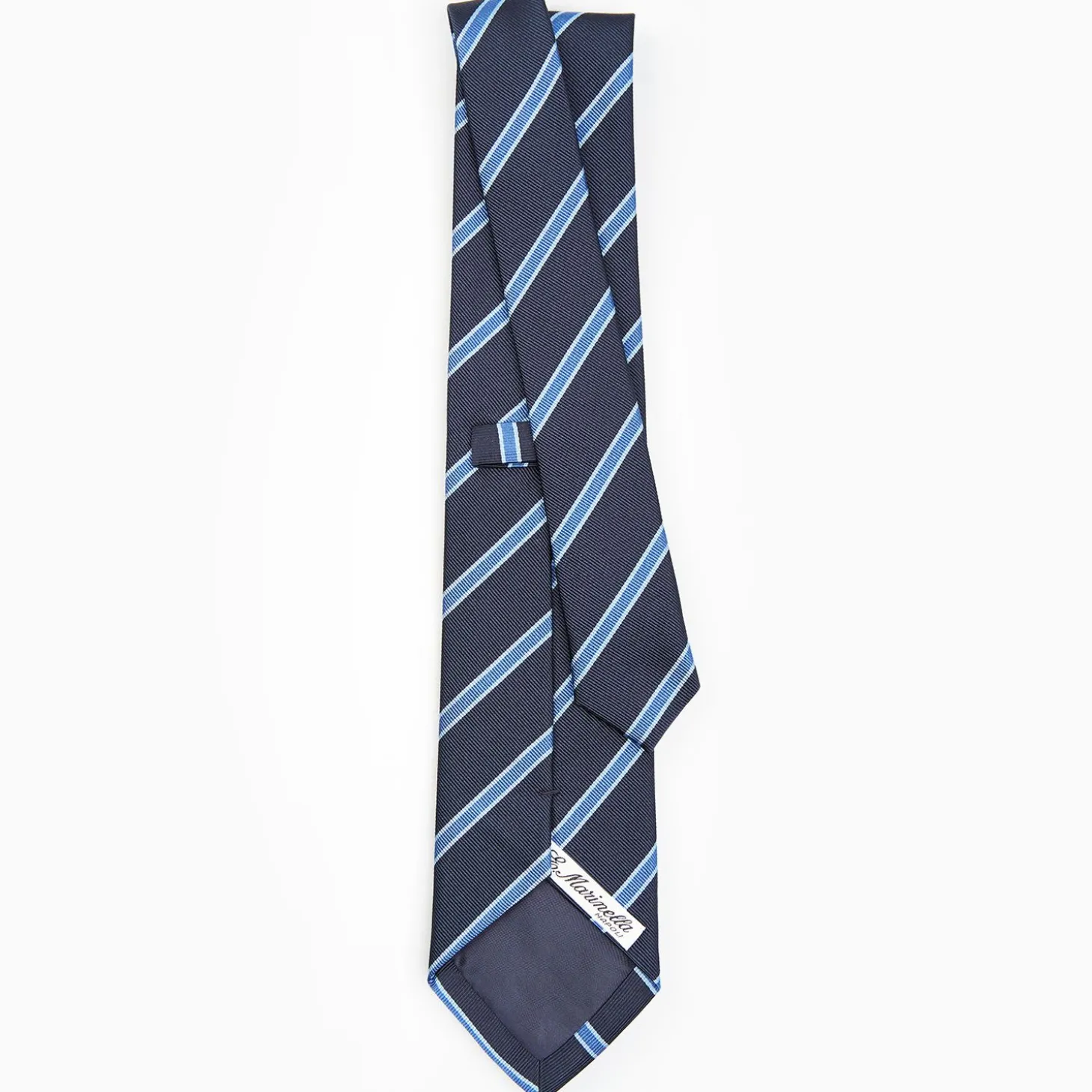 Dark Blue Sartorial Striped Silk Tie
