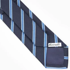 Dark Blue Sartorial Striped Silk Tie