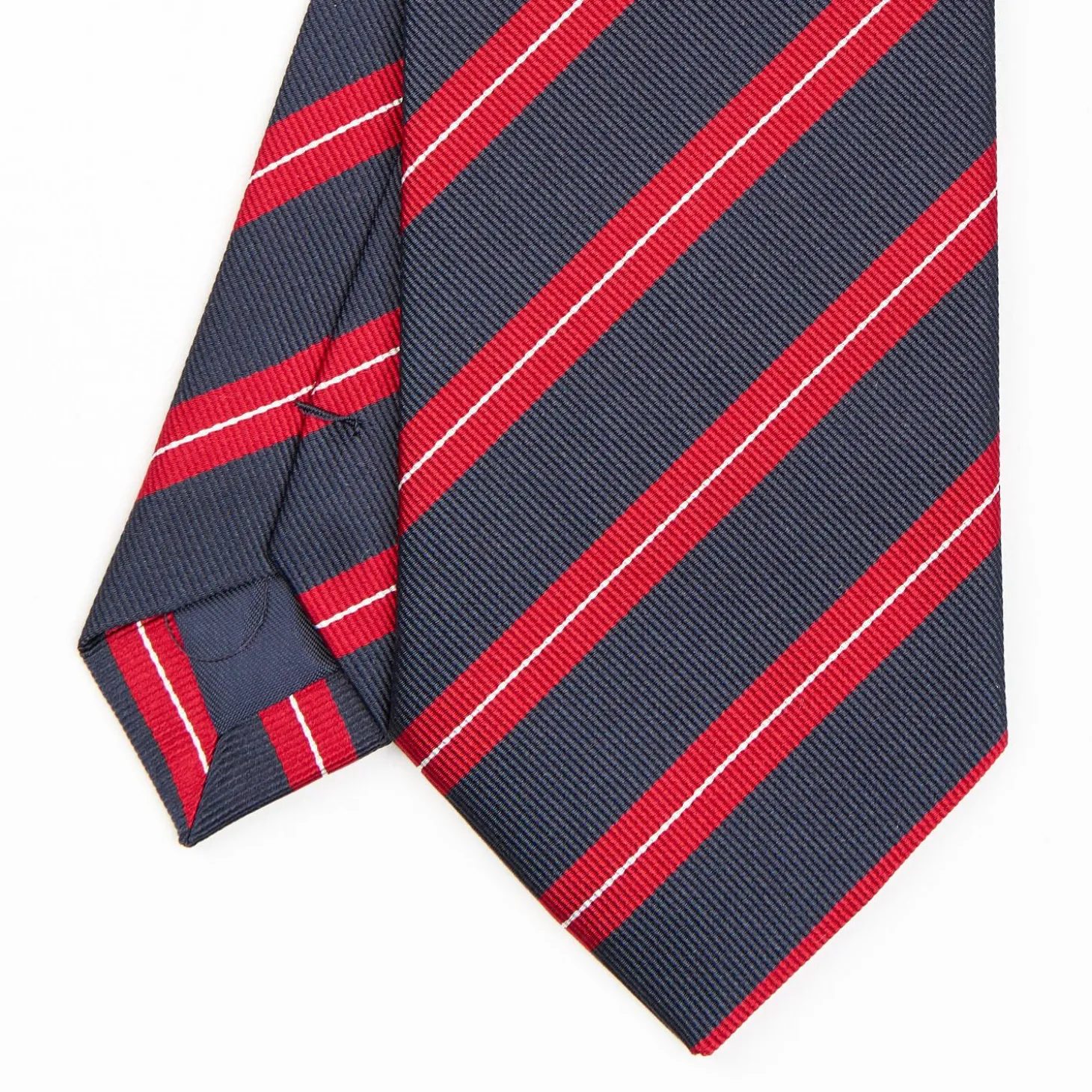 Dark Blue Sartorial Striped Silk Tie
