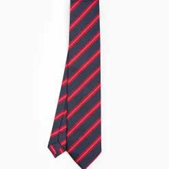 Dark Blue Sartorial Striped Silk Tie