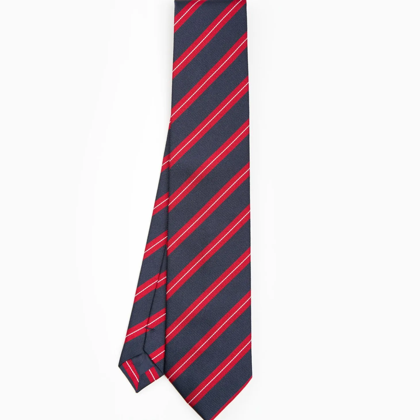 Dark Blue Sartorial Striped Silk Tie