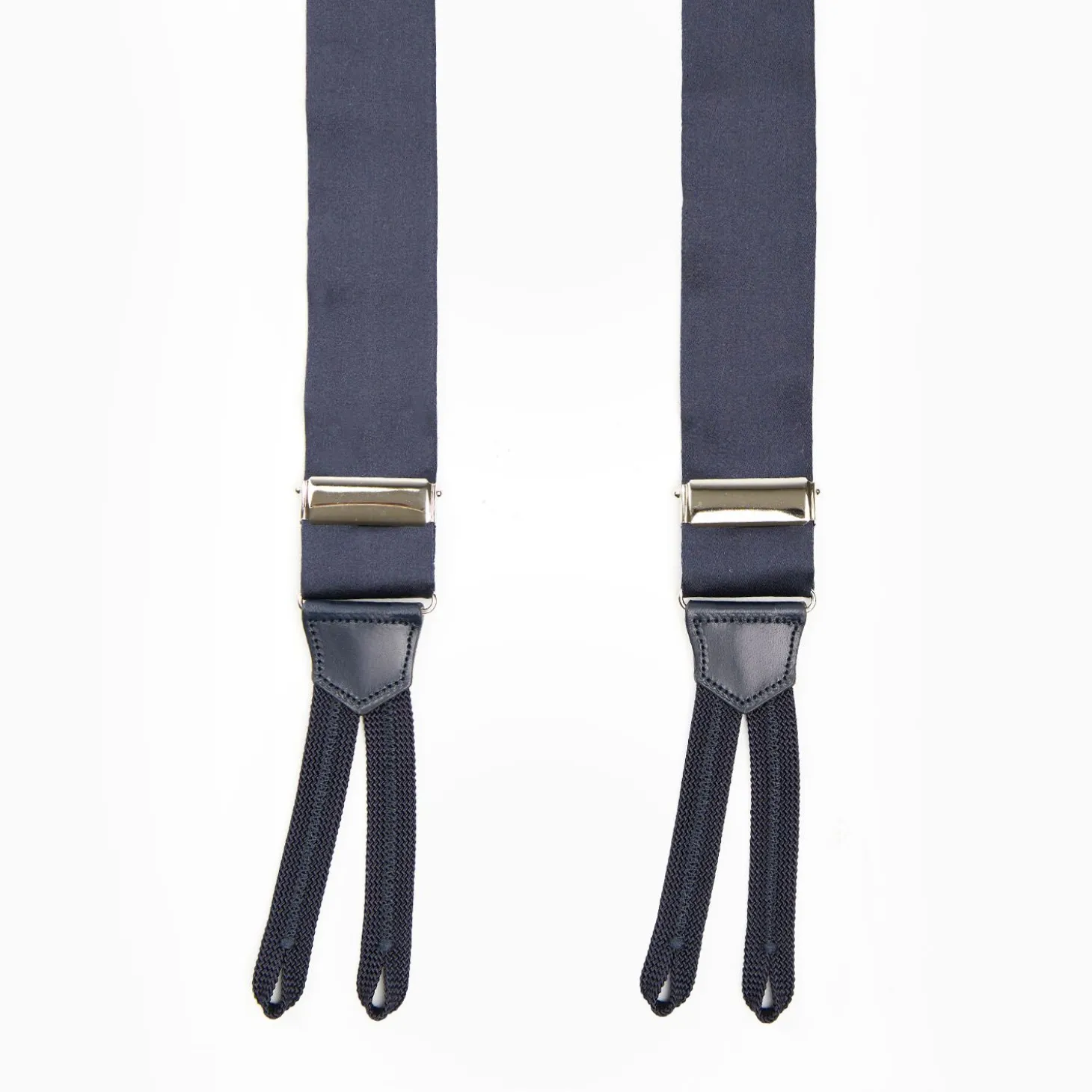 Dark Blue Satin Silk Braces