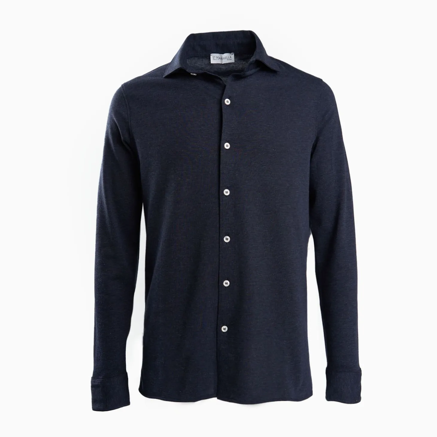 Dark Blue Shirt In Cotton And Cashmere
