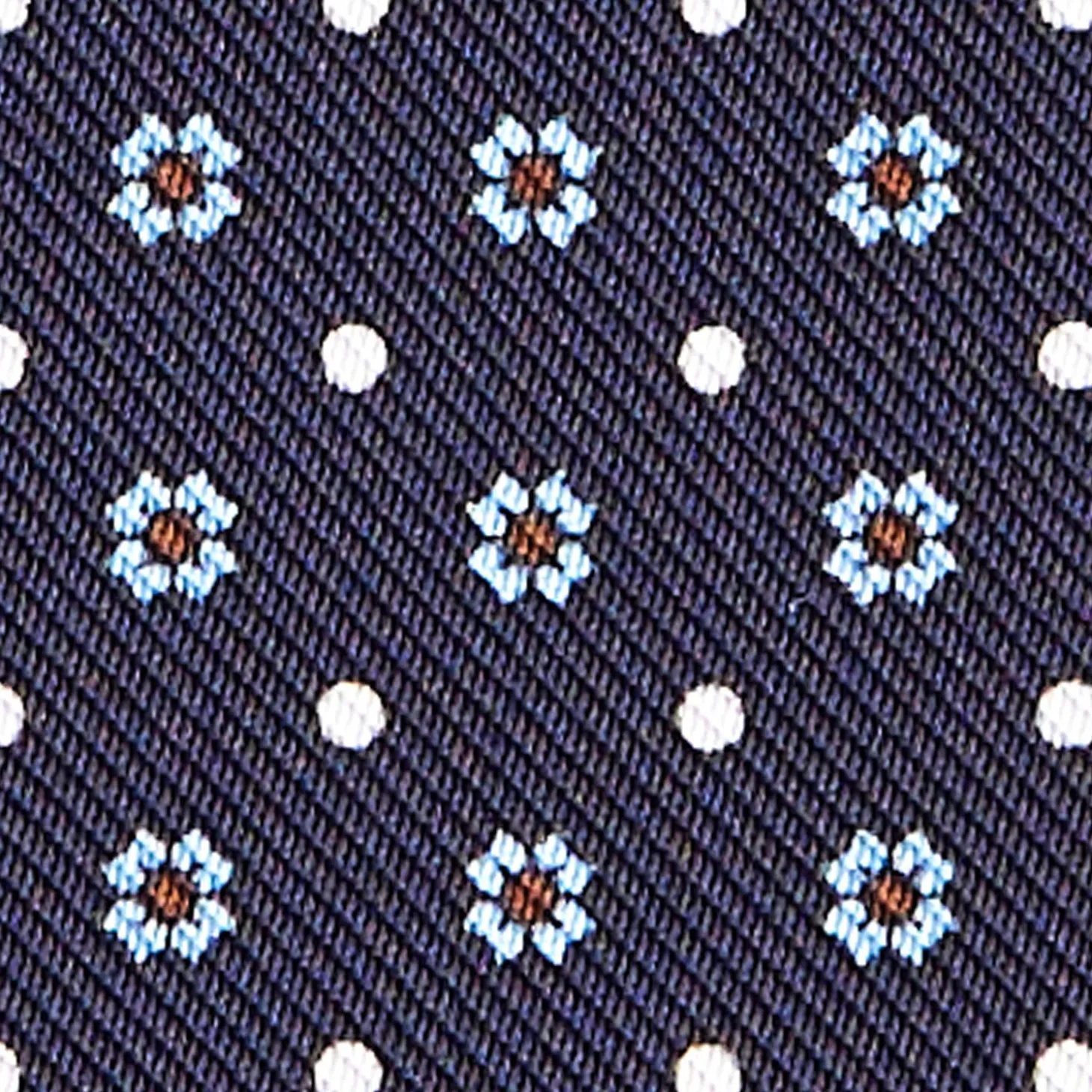 Dark Blue Silk And Leather Folding Card Holder - 10 Compartments