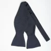 Dark Blue Silk Bowtie To Self-Tie - Solid Color