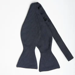 Dark Blue Silk Bowtie To Self-Tie - Solid Color
