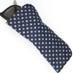 Dark Blue Silk Glasses Case