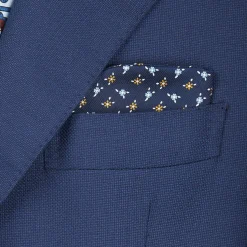 Dark Blue Silk Glasses Case