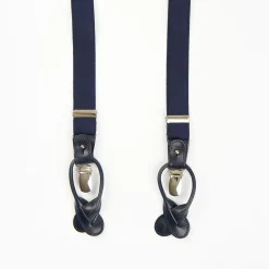 Dark Blue Slim Plain Colour Braces