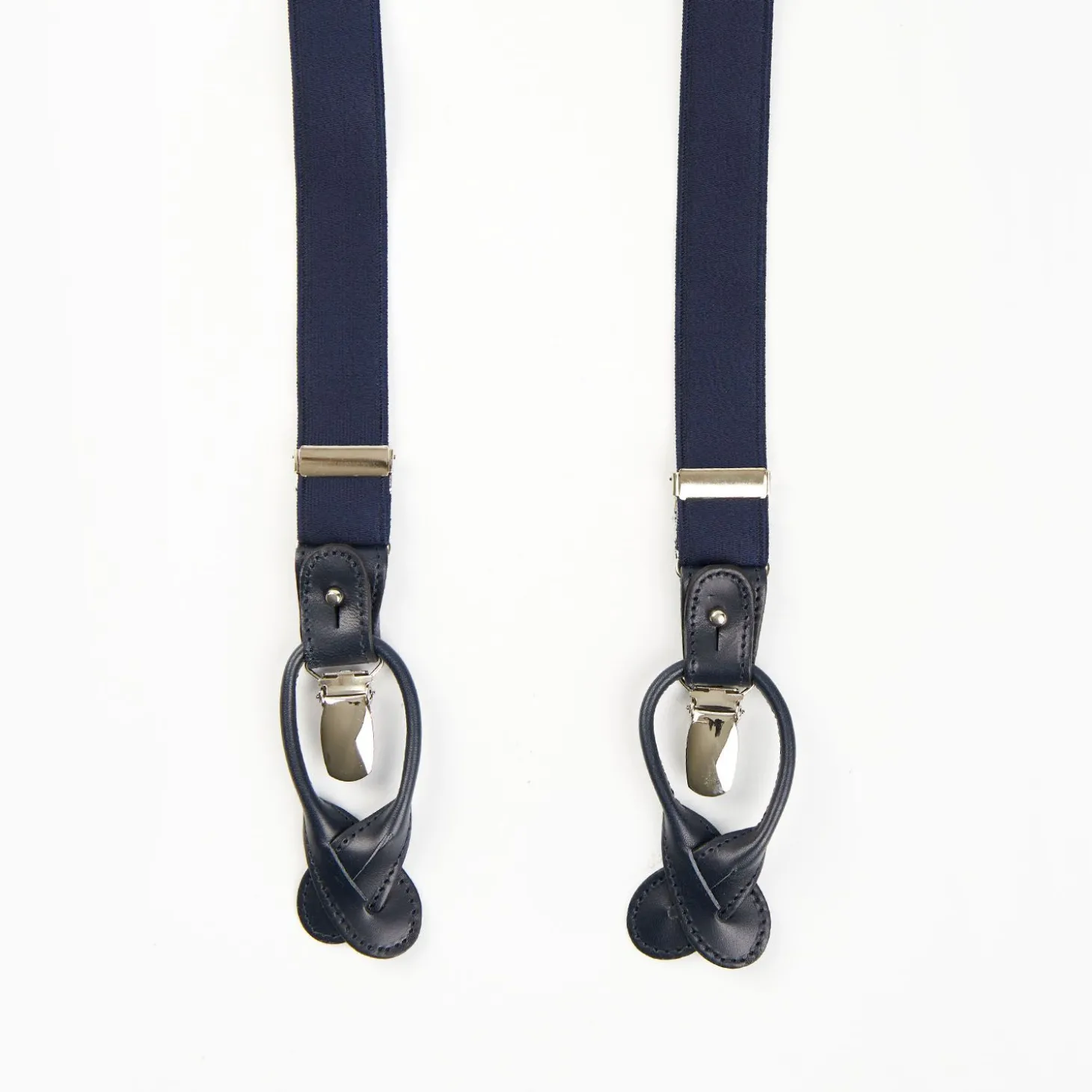 Dark Blue Slim Plain Colour Braces