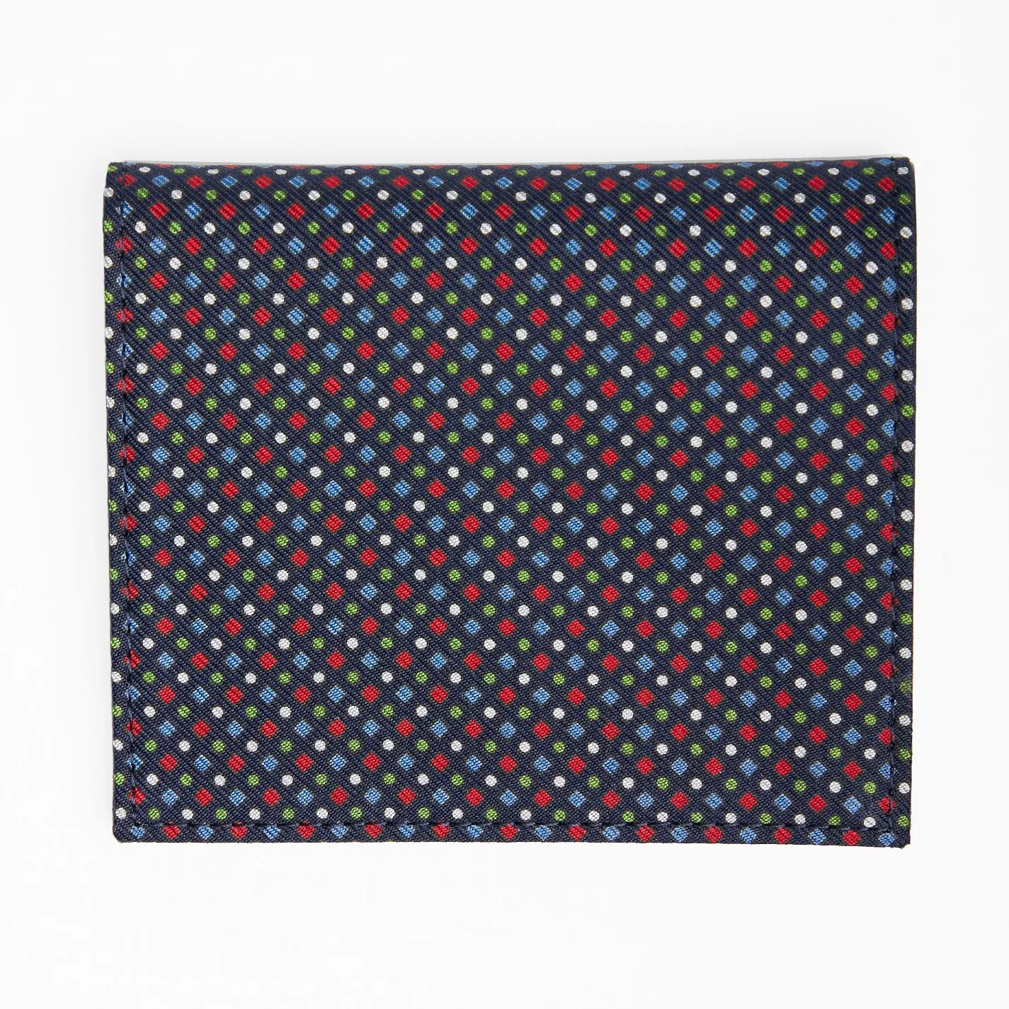 Dark Blue Small Wallet In Silk And Leather